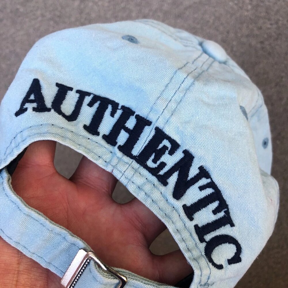 OUTLET DESIGN TRUE BLUE Denim Authentic Embroidered Cap Adjustable Cap - Picture 5 of 6